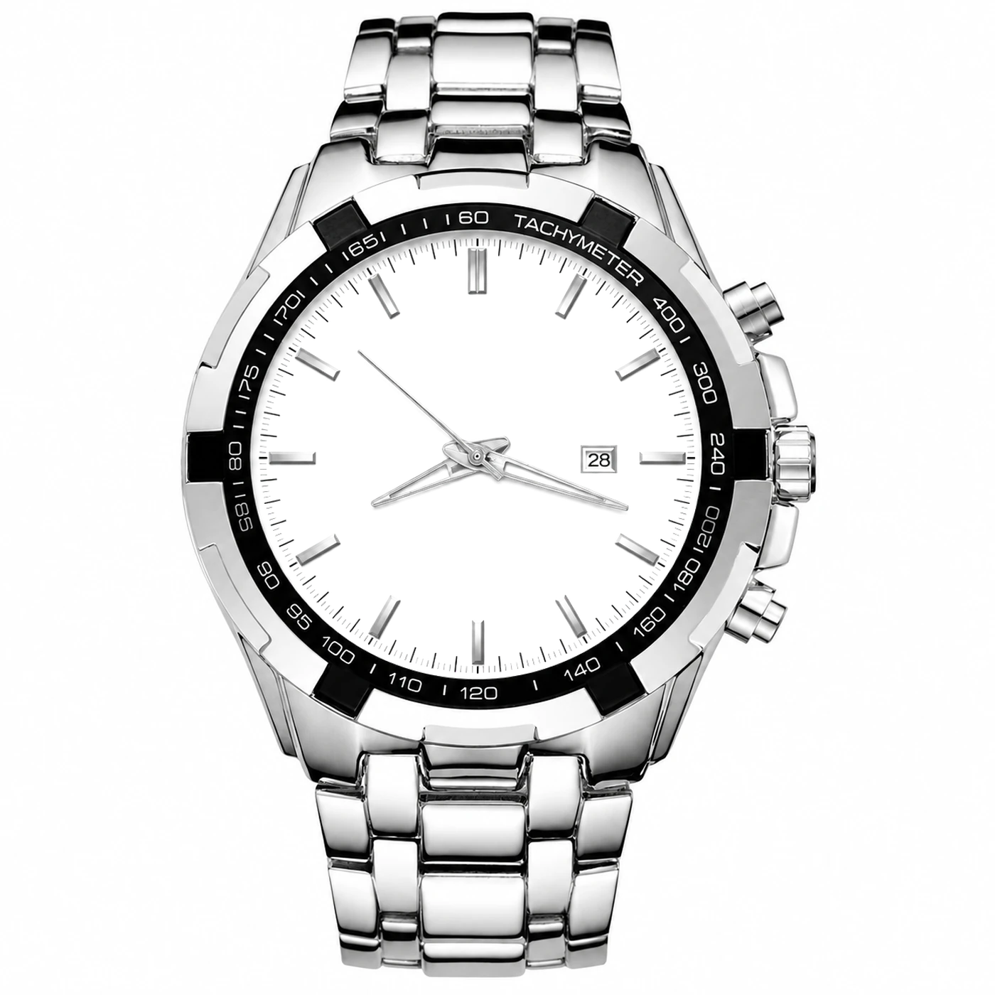 Steel Chrono watch, blank dial
