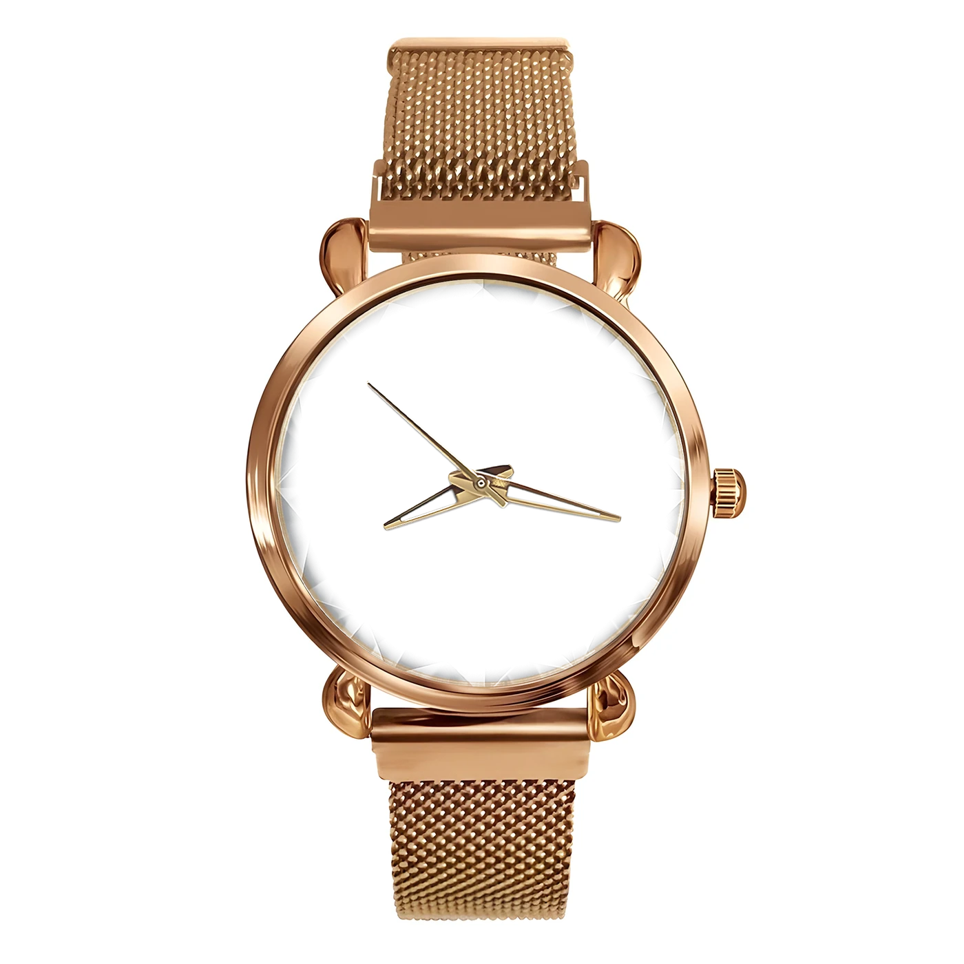 Rose Gold Mesh watch, blank dial