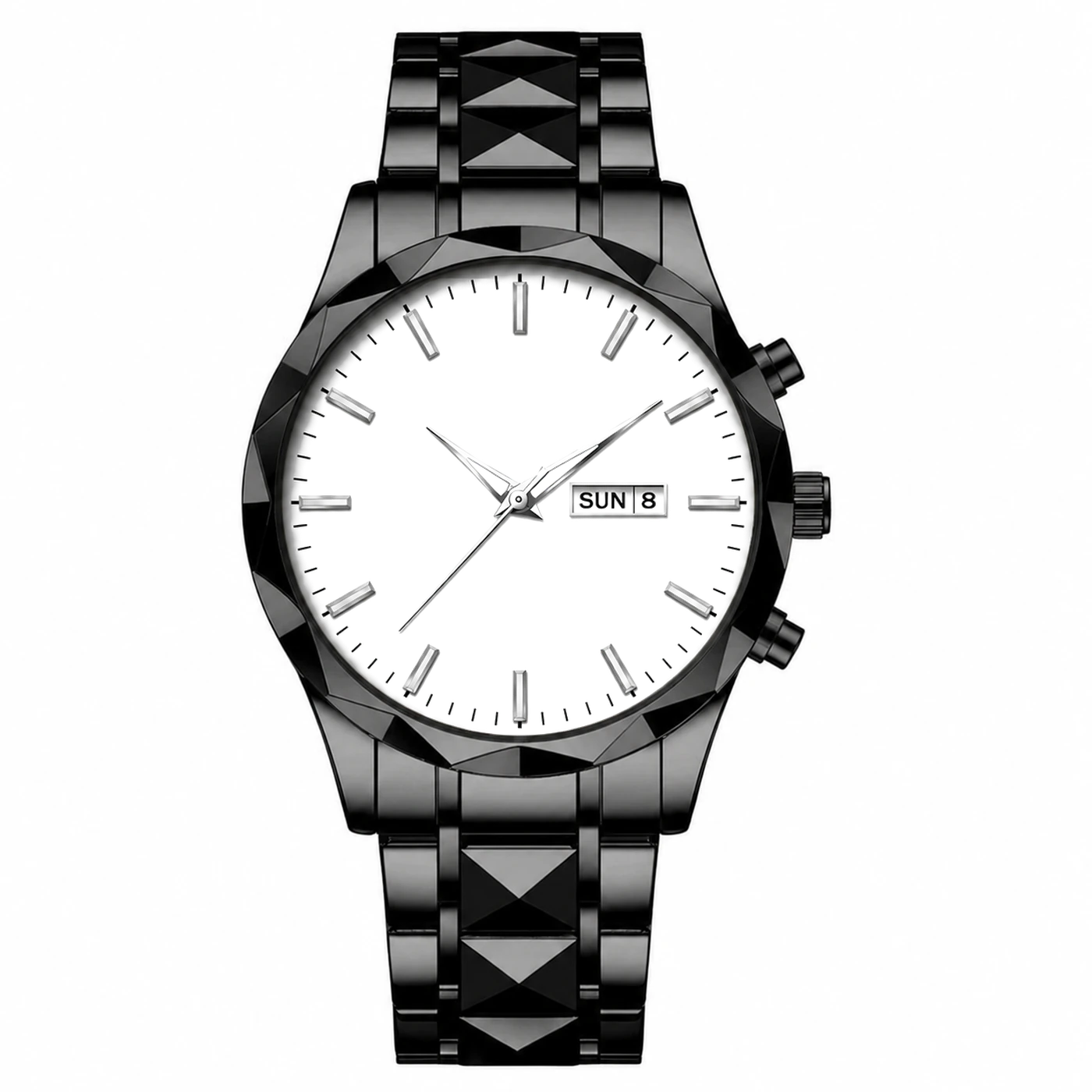 All Black watch, blank dial